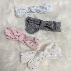 Baby Girl 4 piece Star Metallic Headbands